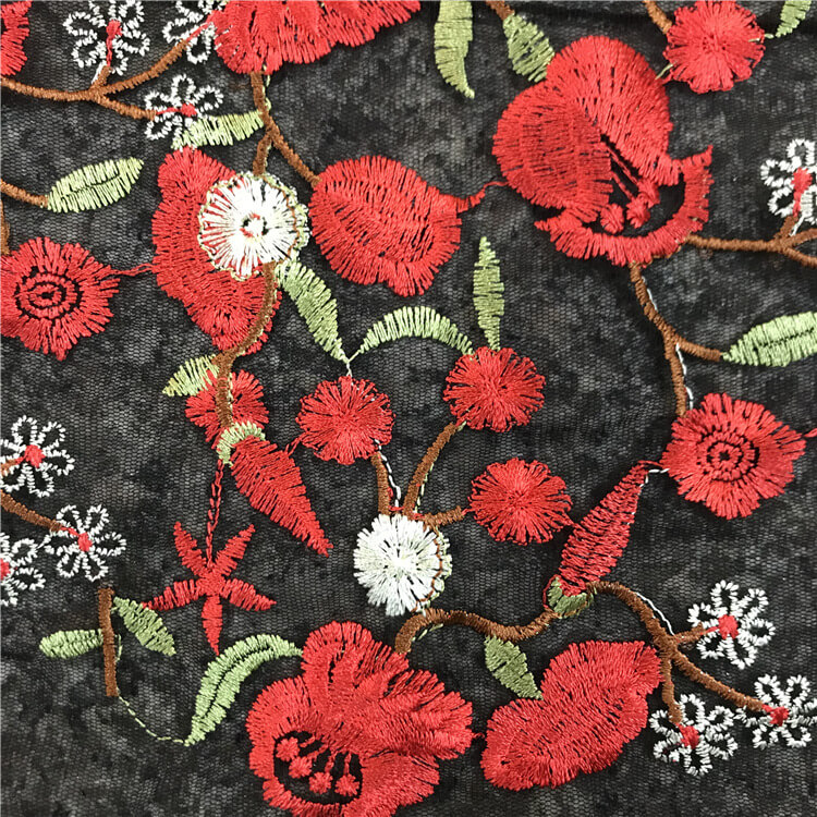 Water Soluble Polyester Embroidered Fabric for Apparel Wholesale Suppl 5